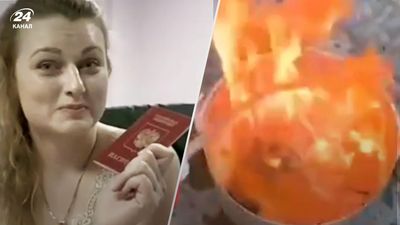 "Почекаю, коли весь світ буде росія": пропагандистка спалила свій закордонний паспорт