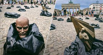 У Центрі Берліна виставили ленінів у сміттєвих пакетах: епічні фото з місця події