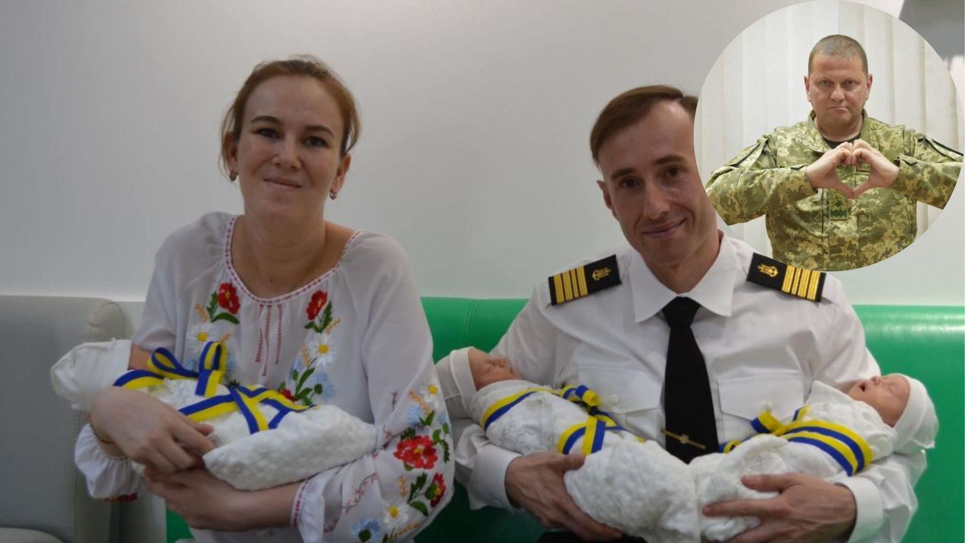 В день рождения Залужного в семье военных родилась тройня: все получили символические имена
