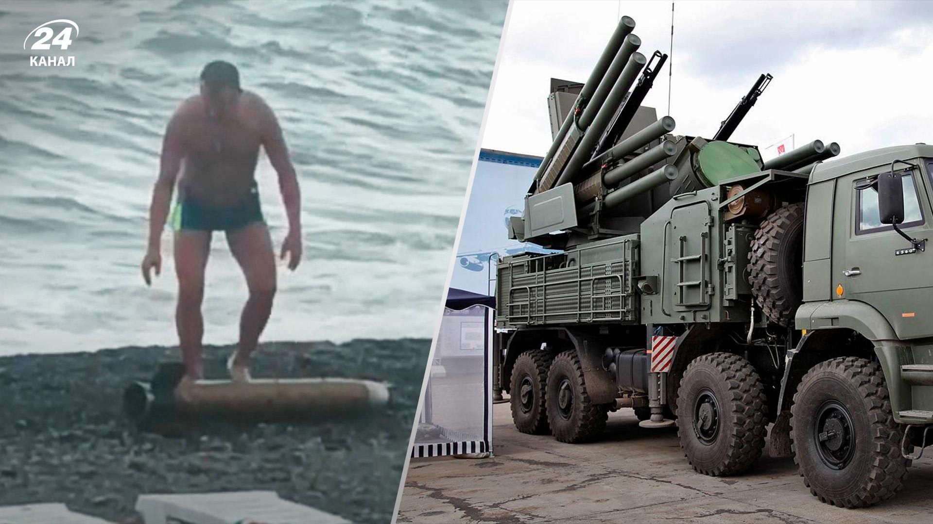 В Алушті чоловік витягнув з моря частину ракети Панцир - відео 