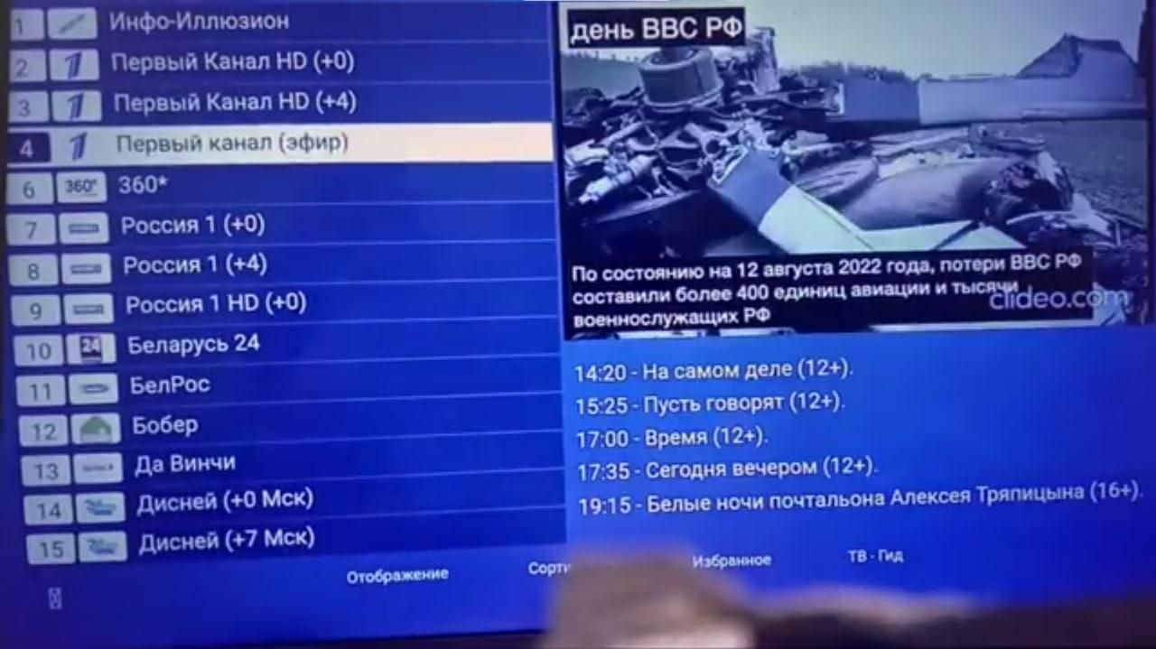 Хакеры сломали российские каналы и запустили ролик о потерях российской авиации Хакеры сломали российские каналы и запустили ролик о потерях российской авиации