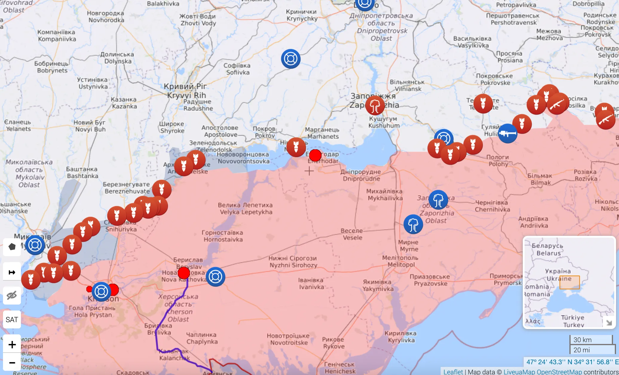 Ситуация на фронте на юге Украины