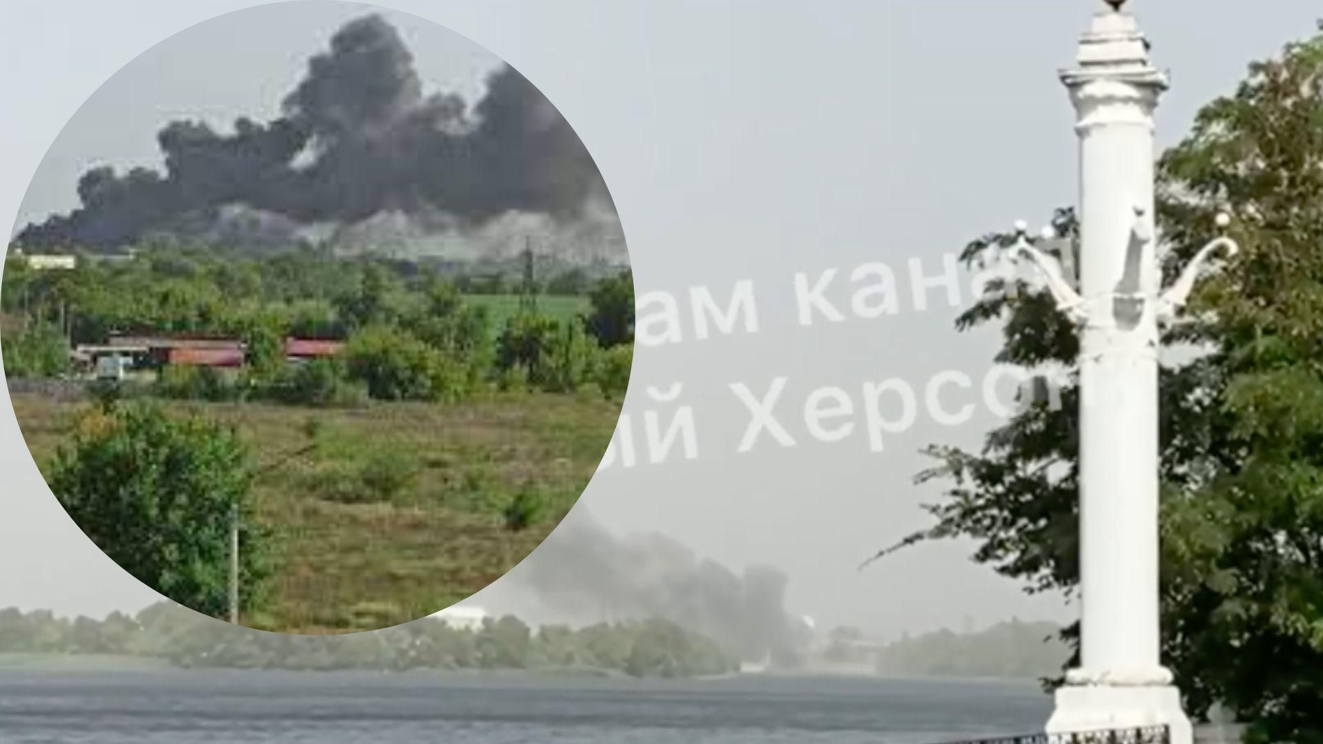 В оккупированной Новой Каховке снова попали по мосту: видео "хлопка" В оккупированной Новой Каховке снова попали по мосту: видео "хлопка"