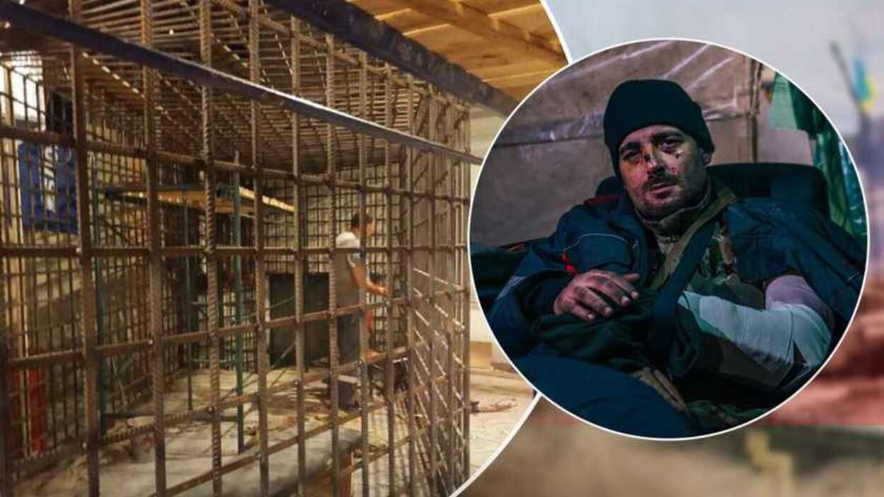 Клітки для полонених в Маріуполі - окупанти показують, що є терористами Клітки для полонених в Маріуполі - окупанти показують, що є терористами