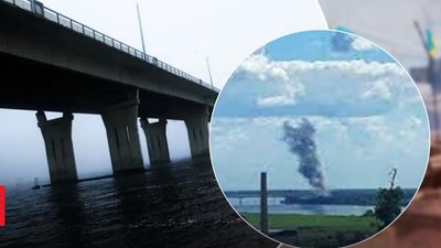У районі Антонівського мосту вранці були вибухи та пожежа