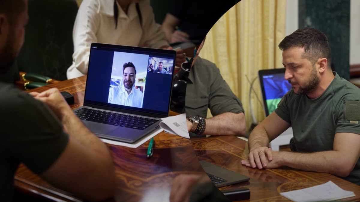 Зеленський зустрівся із відомим шоуменом Джиммі Феллоном Зеленський зустрівся із відомим шоуменом Джиммі Феллоном