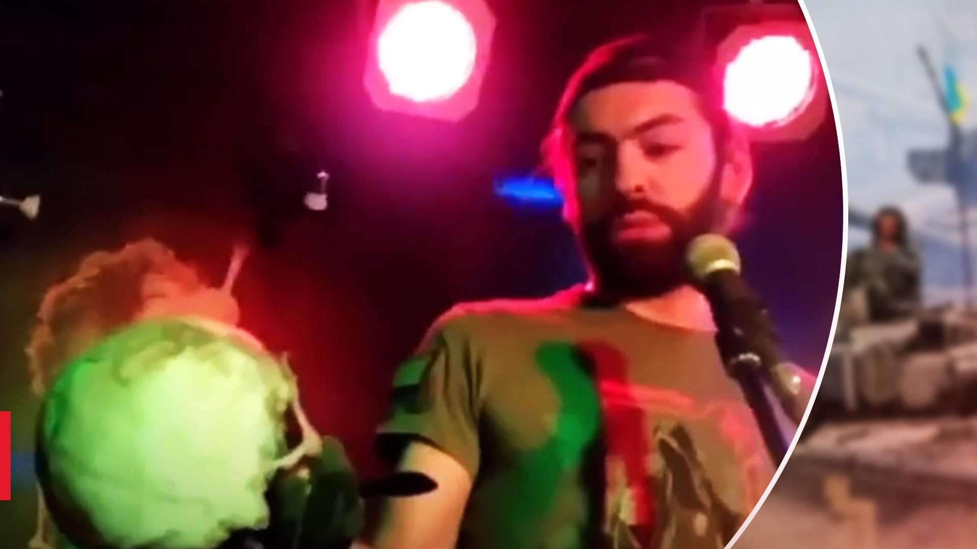 росіянин на стендап приніс череп українського солдата росіянин на стендап приніс череп українського солдата