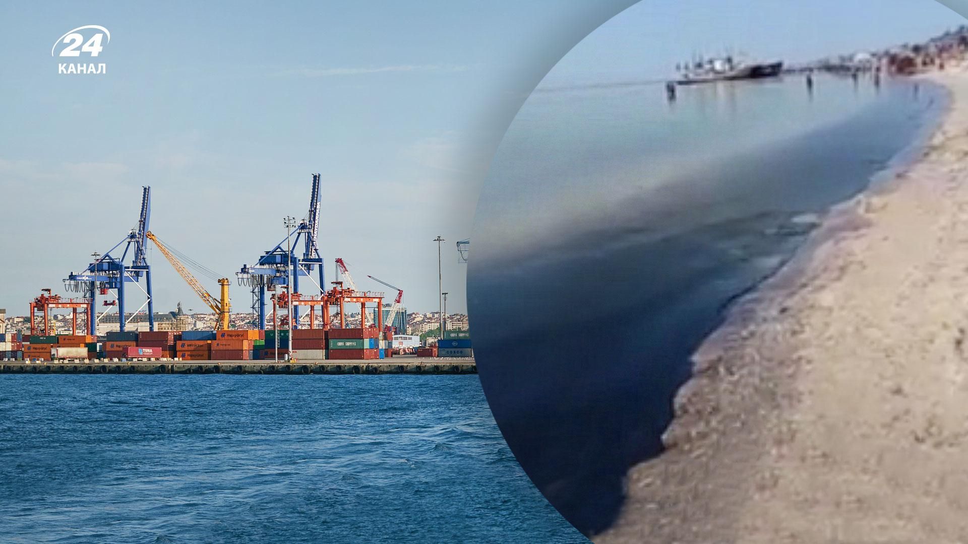 У Бердянську до берега моря прибило чорні плями У Бердянську до берега моря прибило чорні плями