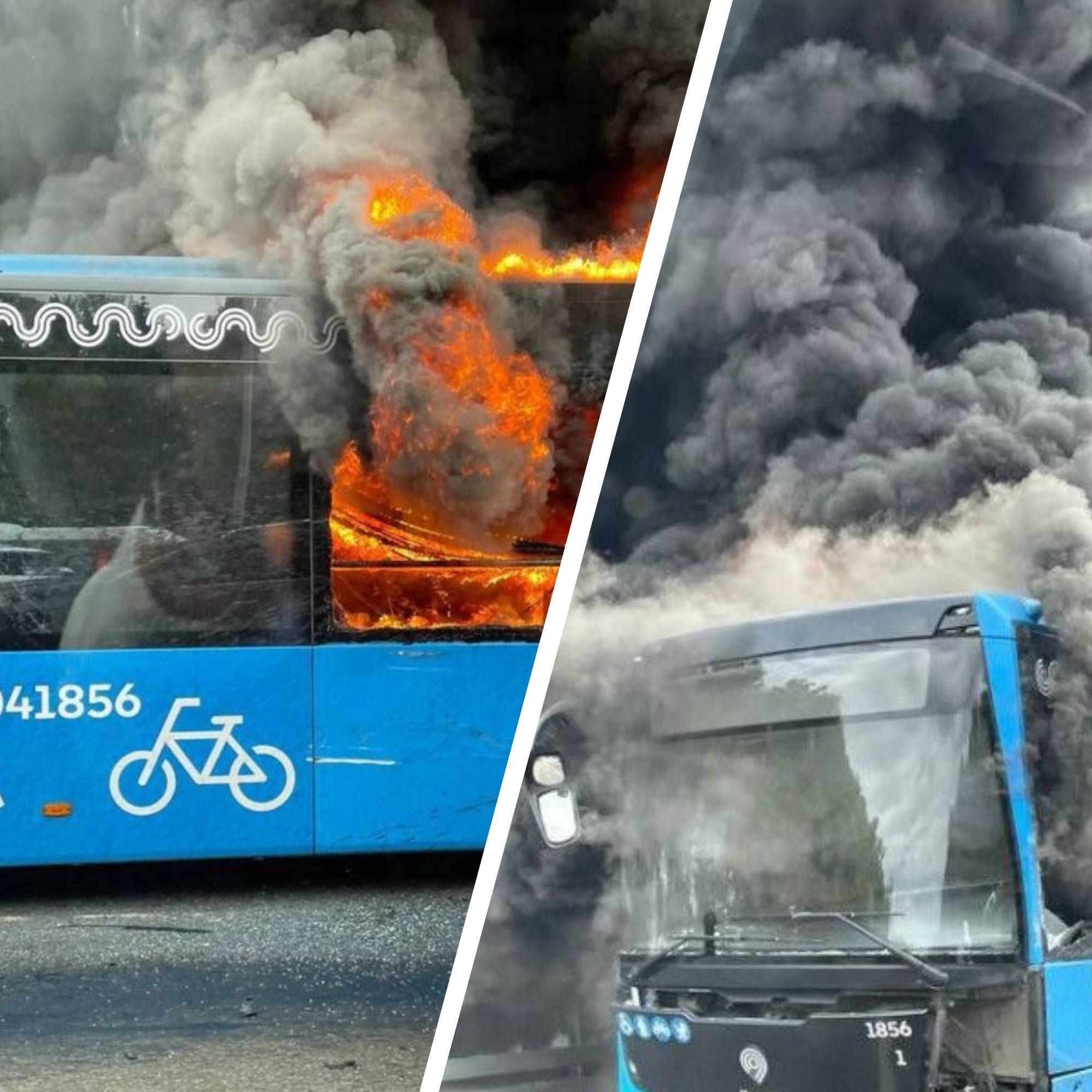 У Москві пожежа - як загорівся пасажирський автобус
