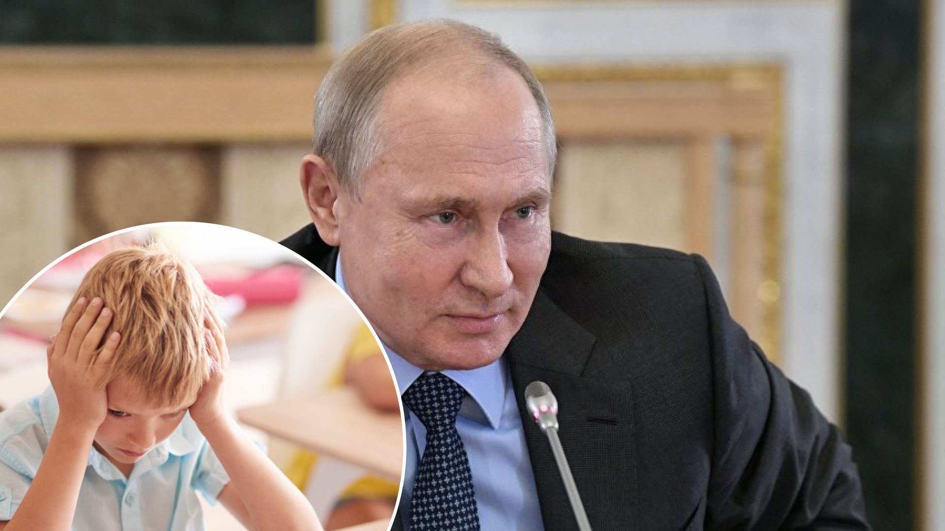 У школах Мелітополя дітей змушують фотографуватись із портретом Путіна