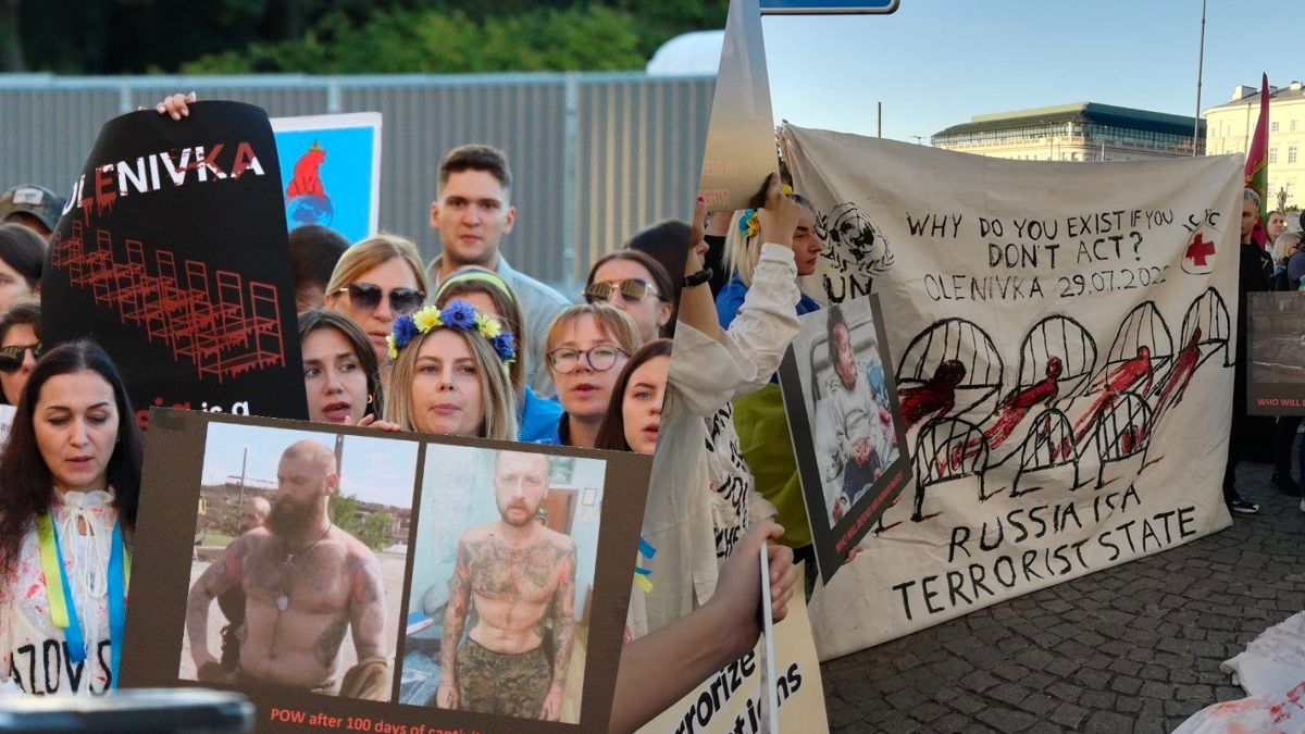 Українські активісти у Варшаві перед готелем Sofitel Українські активісти у Варшаві перед готелем Sofitel