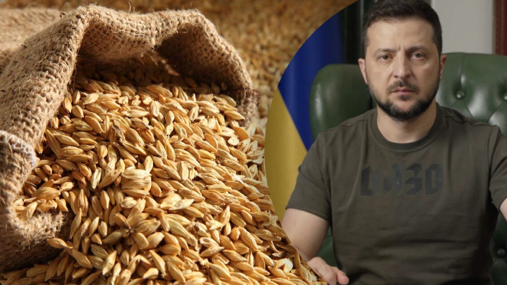 Зеленський відповів на заяву росії про експорт зерна