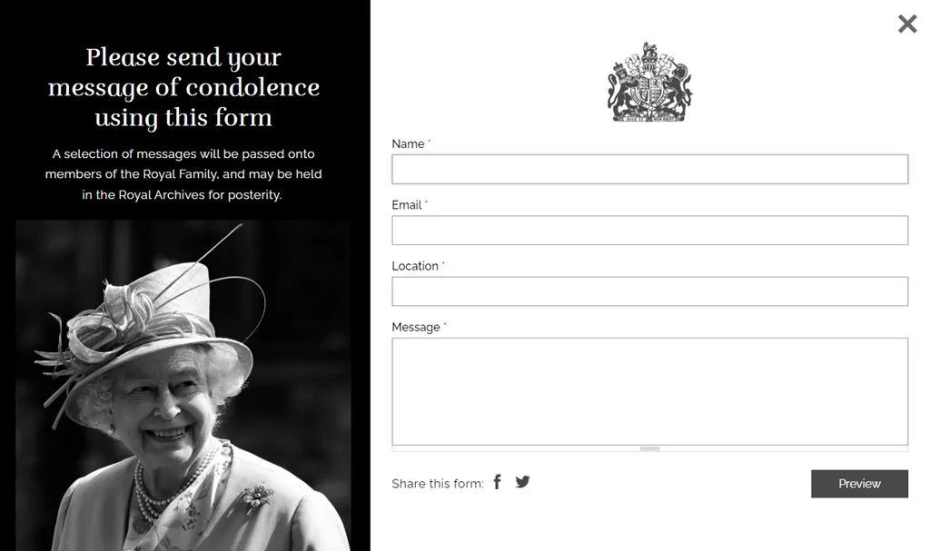 Так выглядит форма, где можно оставили слова сострадания Так выглядит форма, где можно оставили слова сострадания