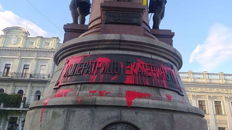 Активіст намагався показати, що пам'ятник Катерині II не потрібен Одесі