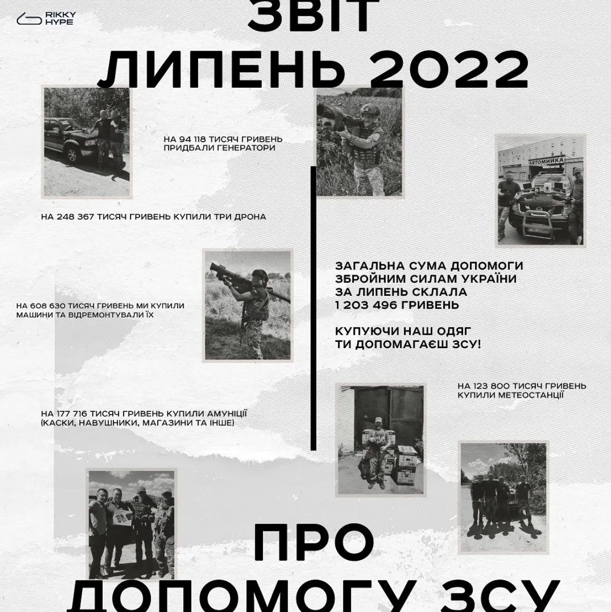 Отчет о помощи ВСУ в июле Отчет о помощи ВСУ в июле