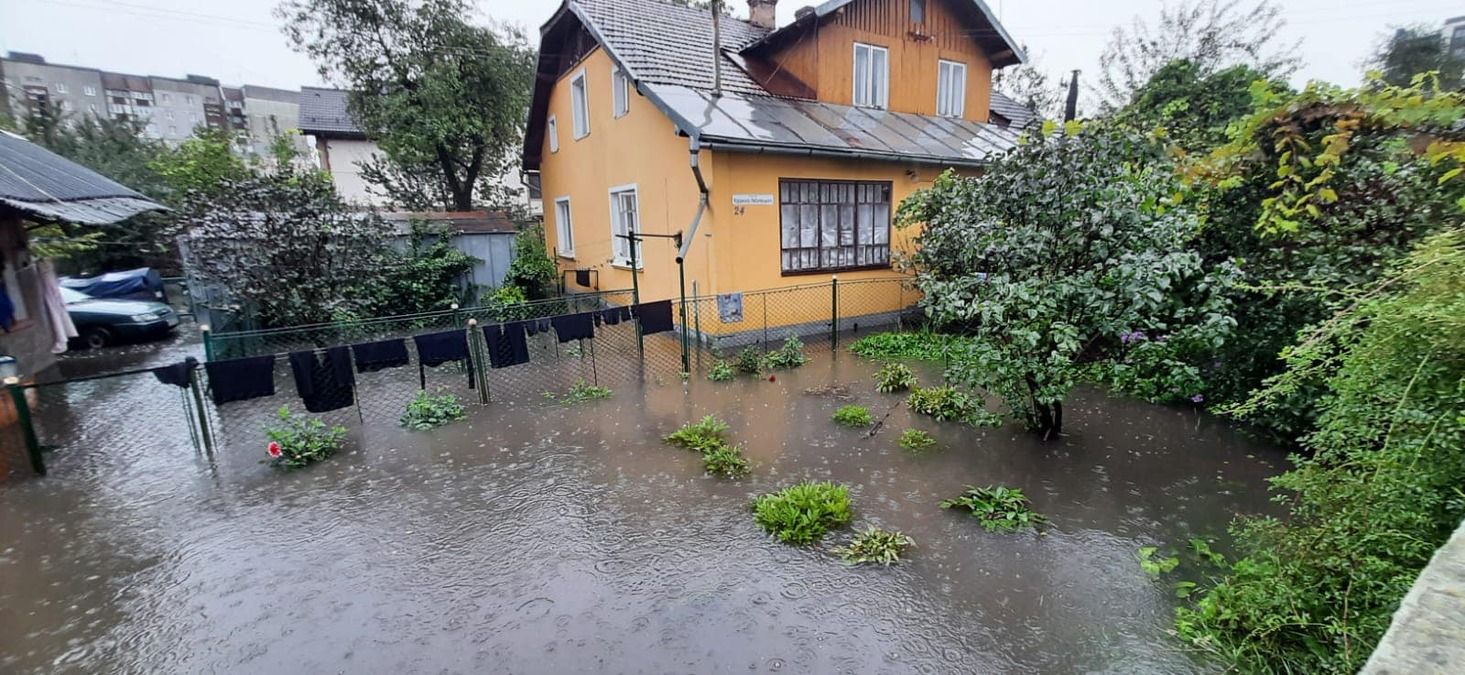 Злива в Івано-Франківську - дощ затопив будинки, вітер повалив дерева - фото наслідків - 24 Канал