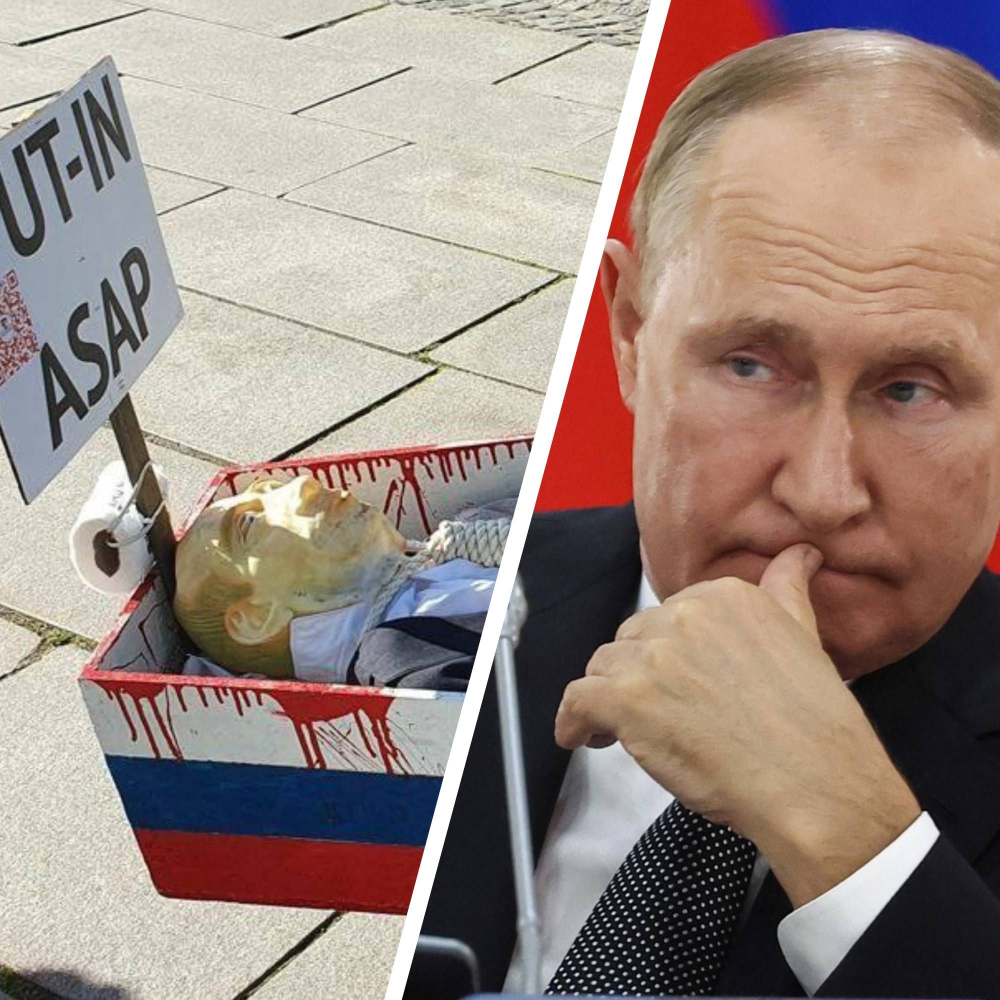 Володимир путін - як у Норвегії винесли труну з путіним Володимир путін - як у Норвегії винесли труну з путіним