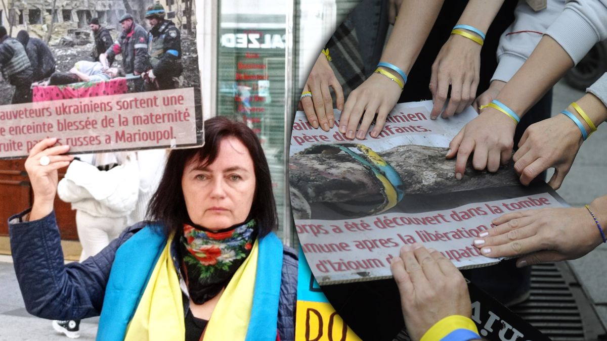 Акция в Лионе в поддержку Украины
