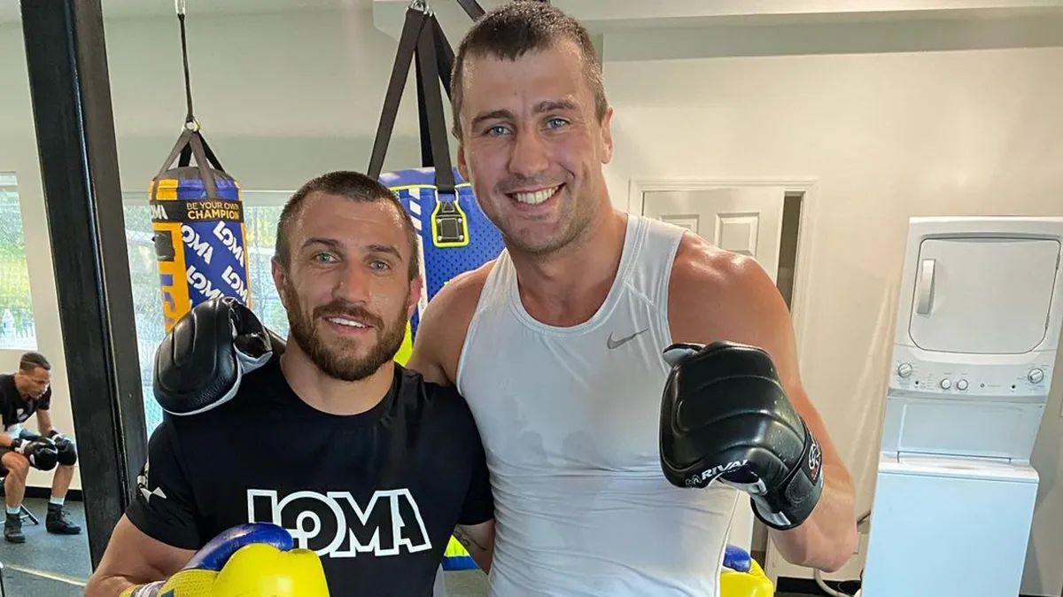 Василий Ломаченко и Александр Гвоздик в Калифорнии, 2021 год Василий Ломаченко и Александр Гвоздик в Калифорнии, 2021 год