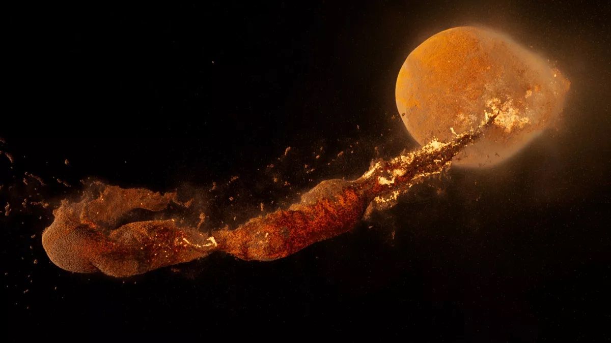 Скриншот симуляції утворення Місяця