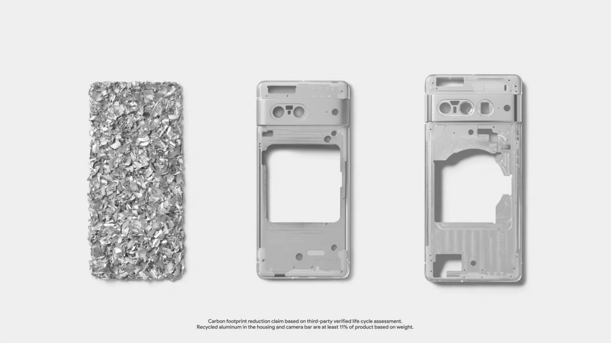 Металевий корпус телефону виготовлений зі 100% переробленого алюмінію