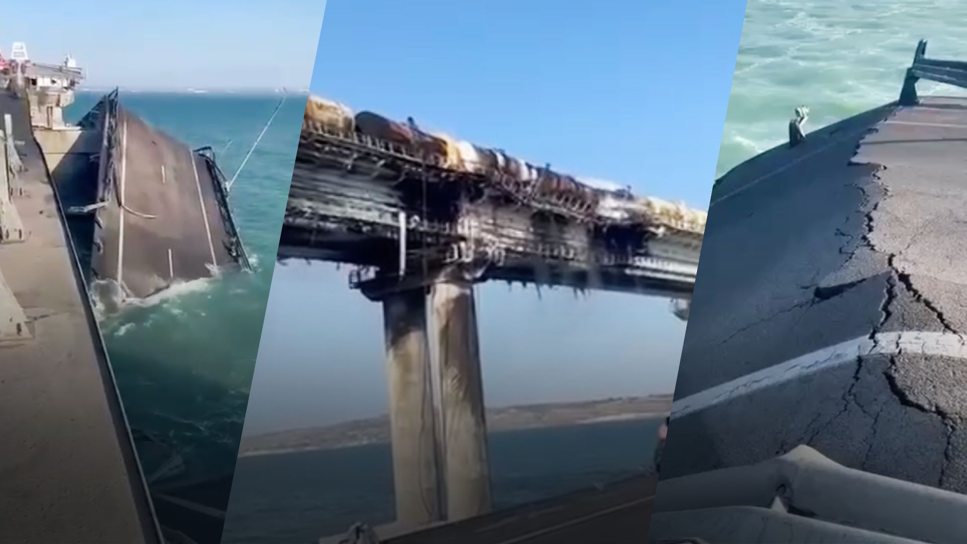 Взрыв на Крымском мосту 08.10.2022 - на видео показали последствия, масштабы разрушения - 24 Канал