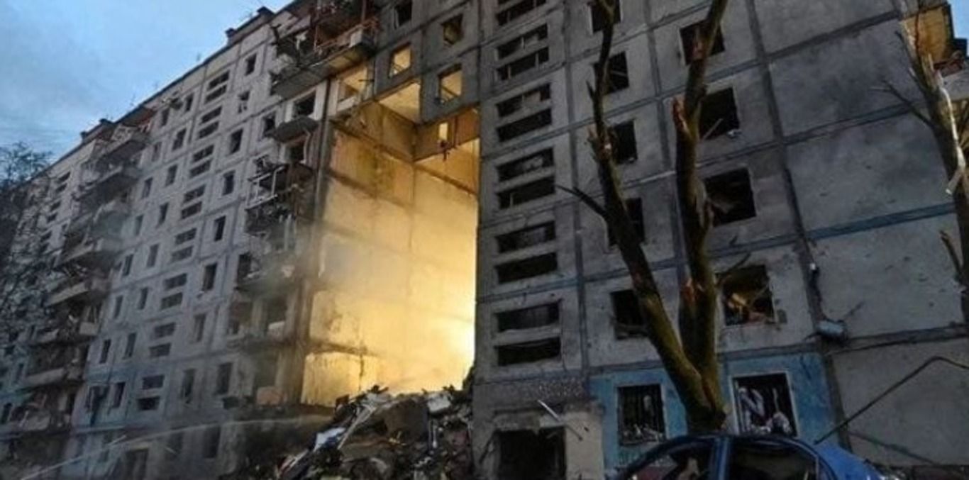 Разрушенный дом в Запорожье
