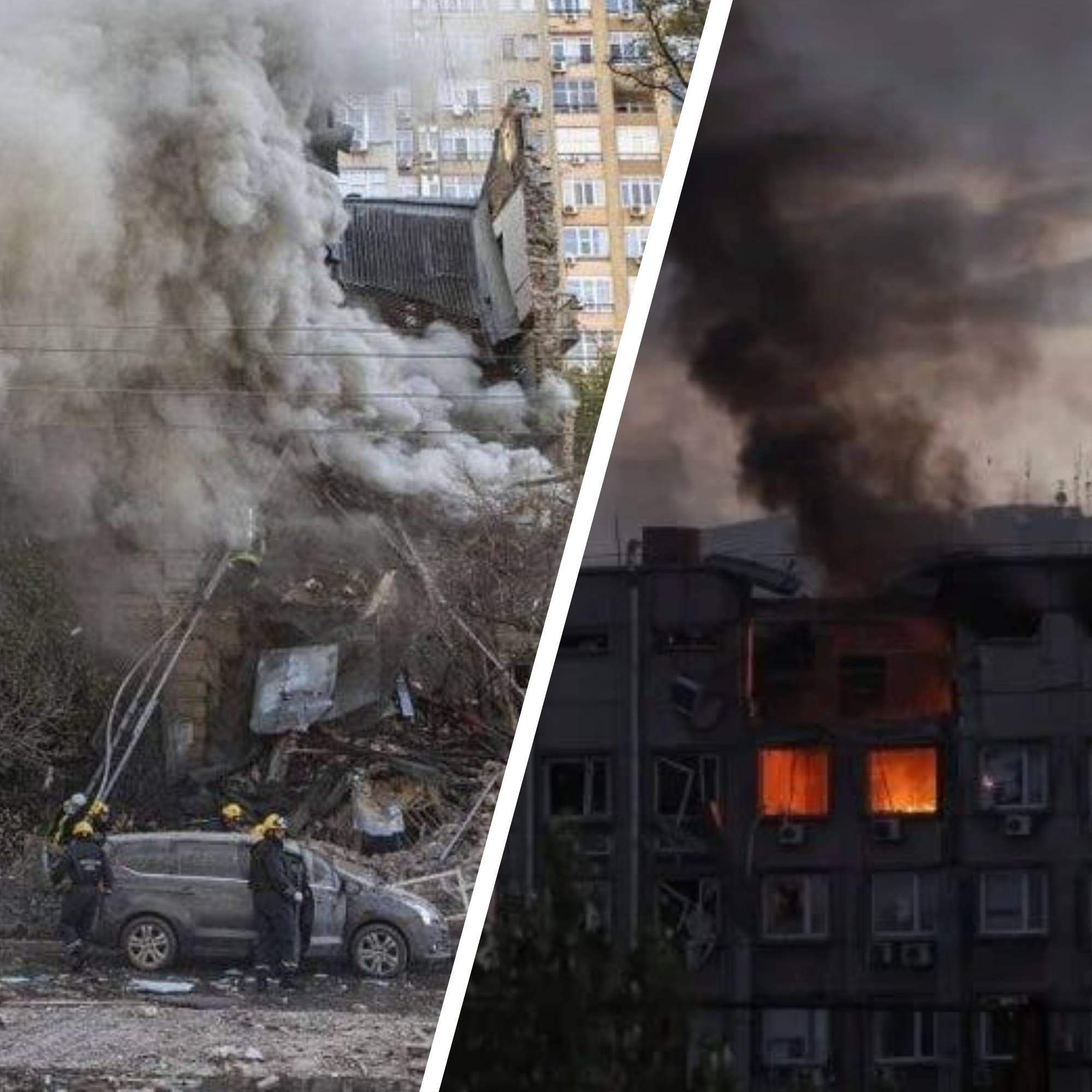 В результате атаки дронами в Киеве произошел взрыв в жилом доме: люди могут быть под завалами