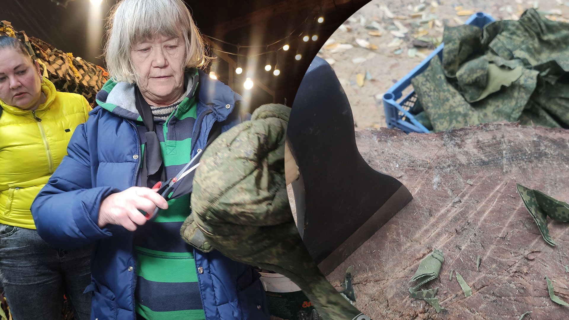 В Харькове волонтеры плетут маскировочные сетки из формы оккупантов - 24 Канал