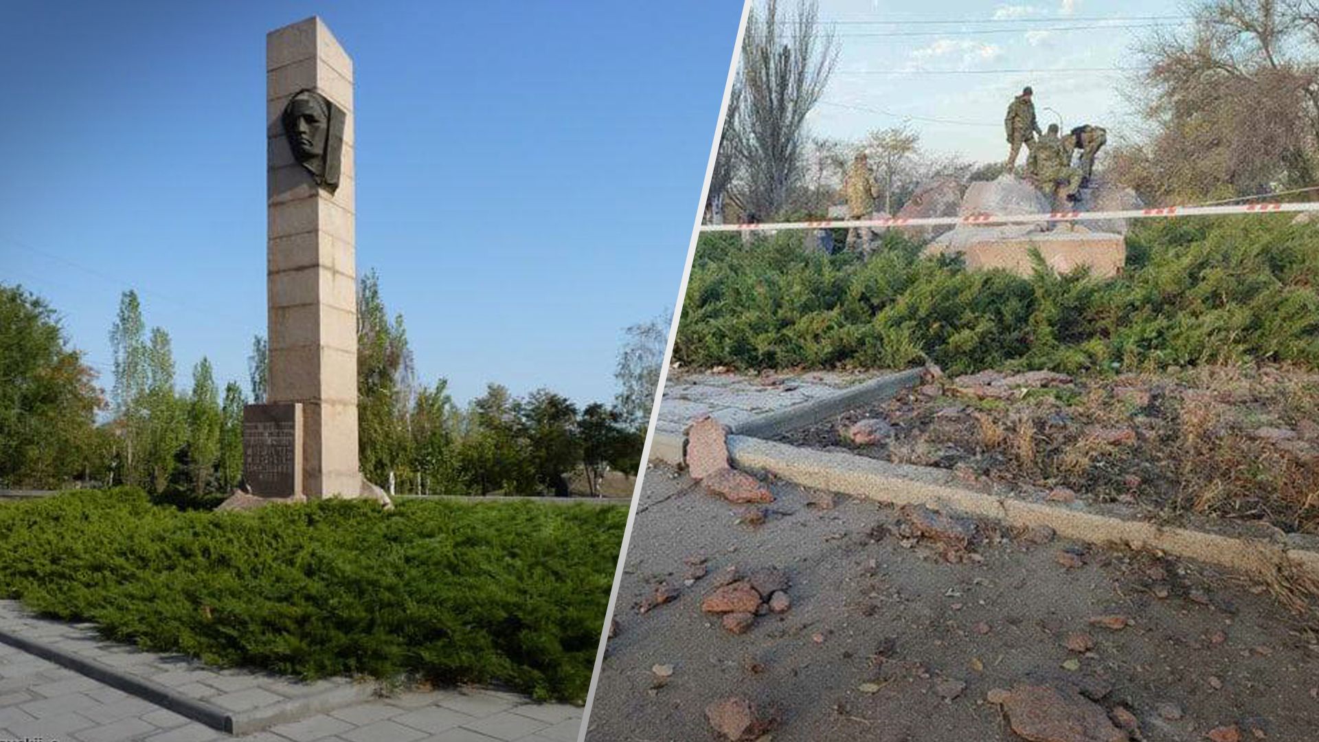 В Николаеве взорвали обелиск "Братская могила" В Николаеве взорвали обелиск "Братская могила"