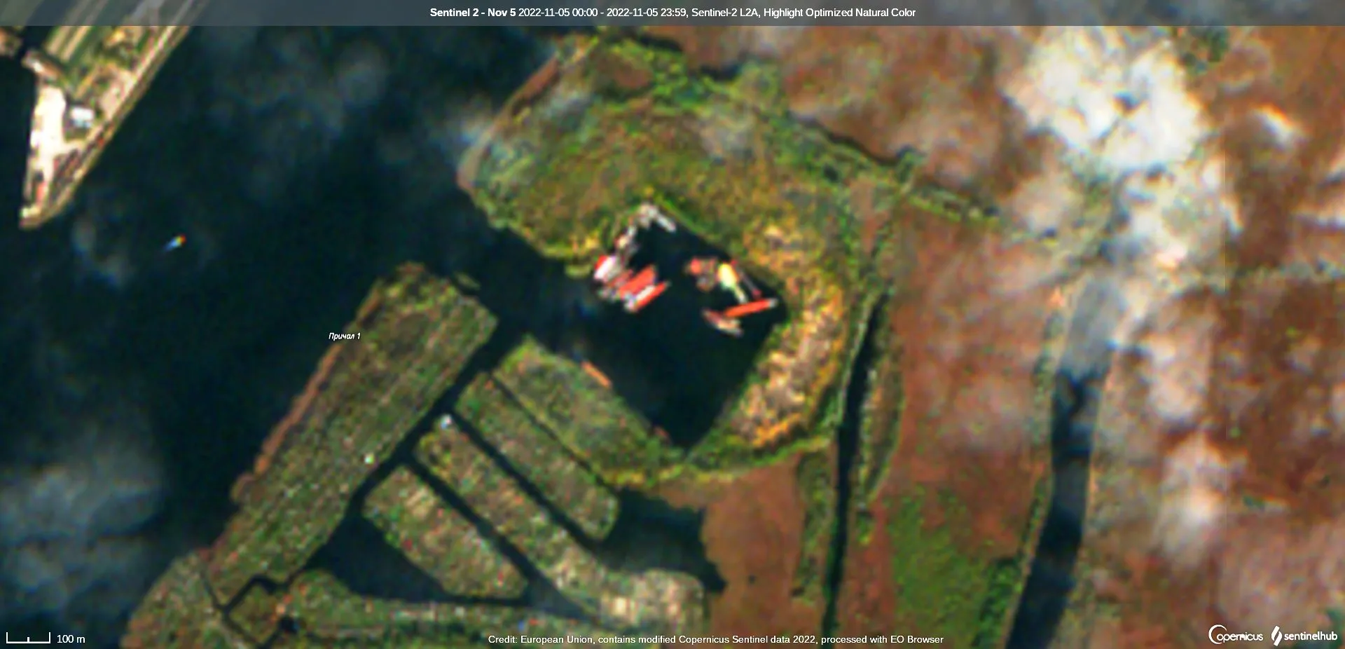 снимок со спутника Херсона за 5 ноября