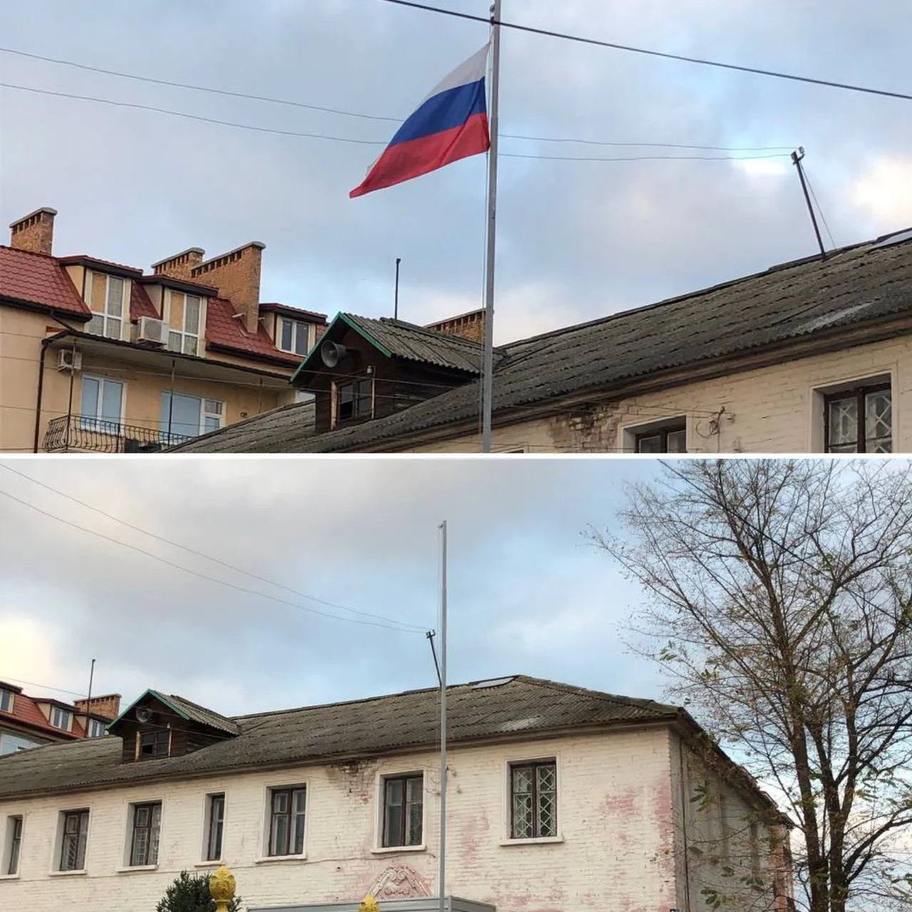 Российский флаг сняли в Новой Каховке