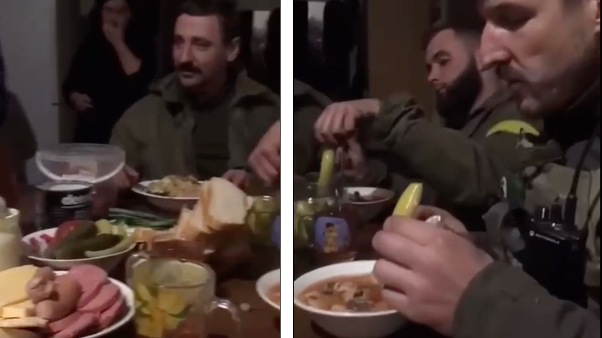 На Херсонщині ЗСУ зустрічали накритими столами й борщем - відео На Херсонщині ЗСУ зустрічали накритими столами й борщем - відео