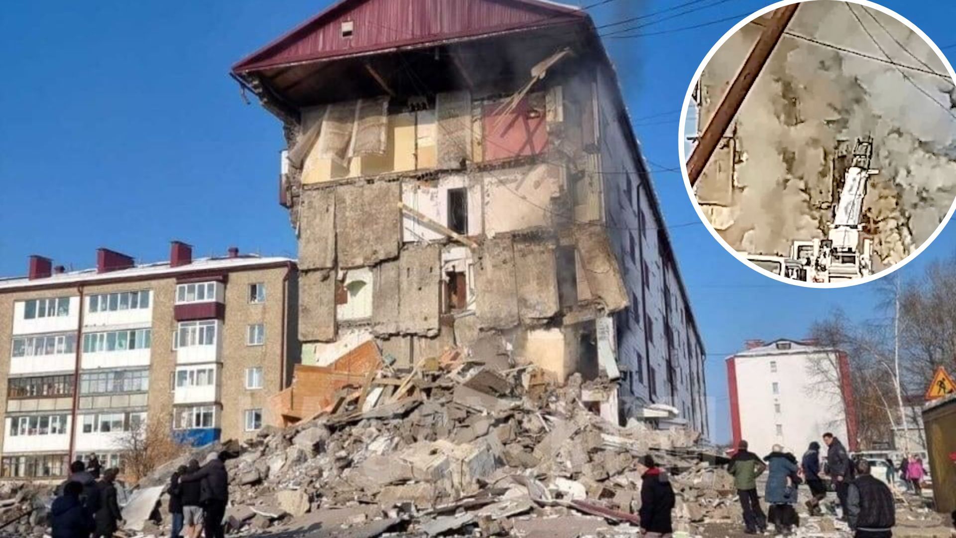 На Сахалине в России взорвалась многоэтажка - фото и видео