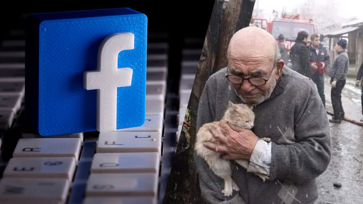 Ким є дідусь на фото з котом та пожежею на фоні Ким є дідусь на фото з котом та пожежею на фоні