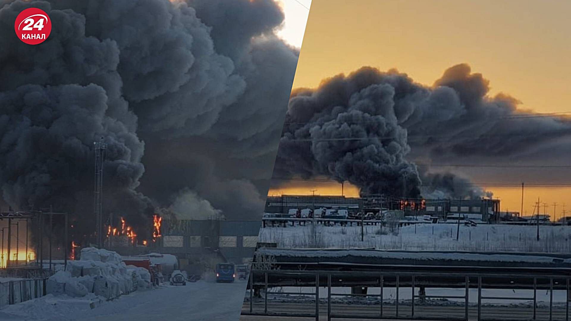 Масштабный пожар в России 25 ноября – в Тюменской области вспыхнул бокс с топливом