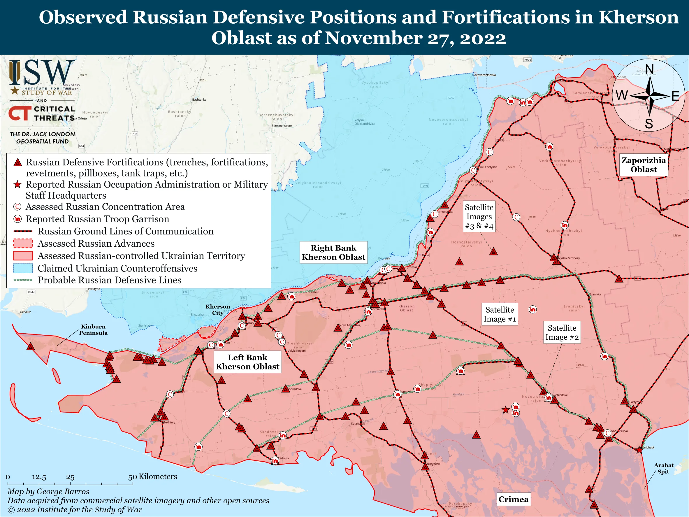 Где расположены позиции врага в Херсонской области