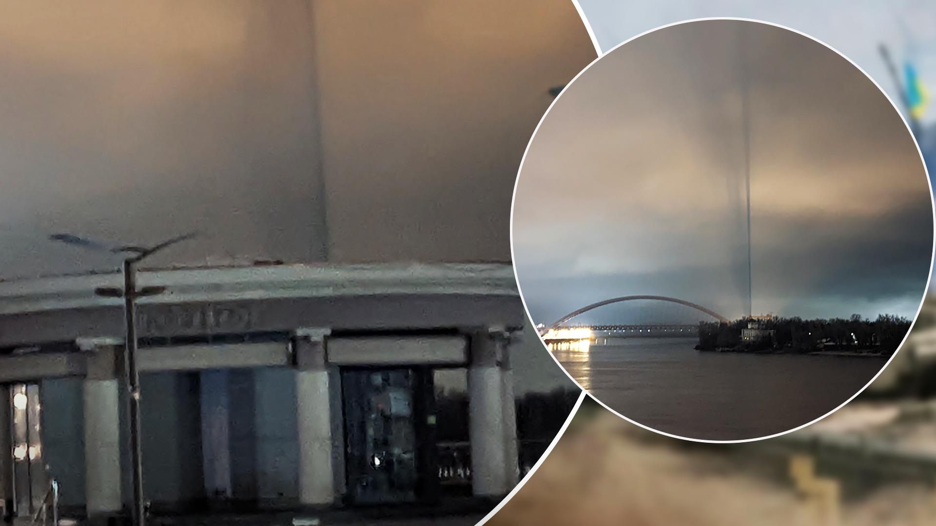 Над Киевом заметили странный луч. Над Киевом заметили странный луч.