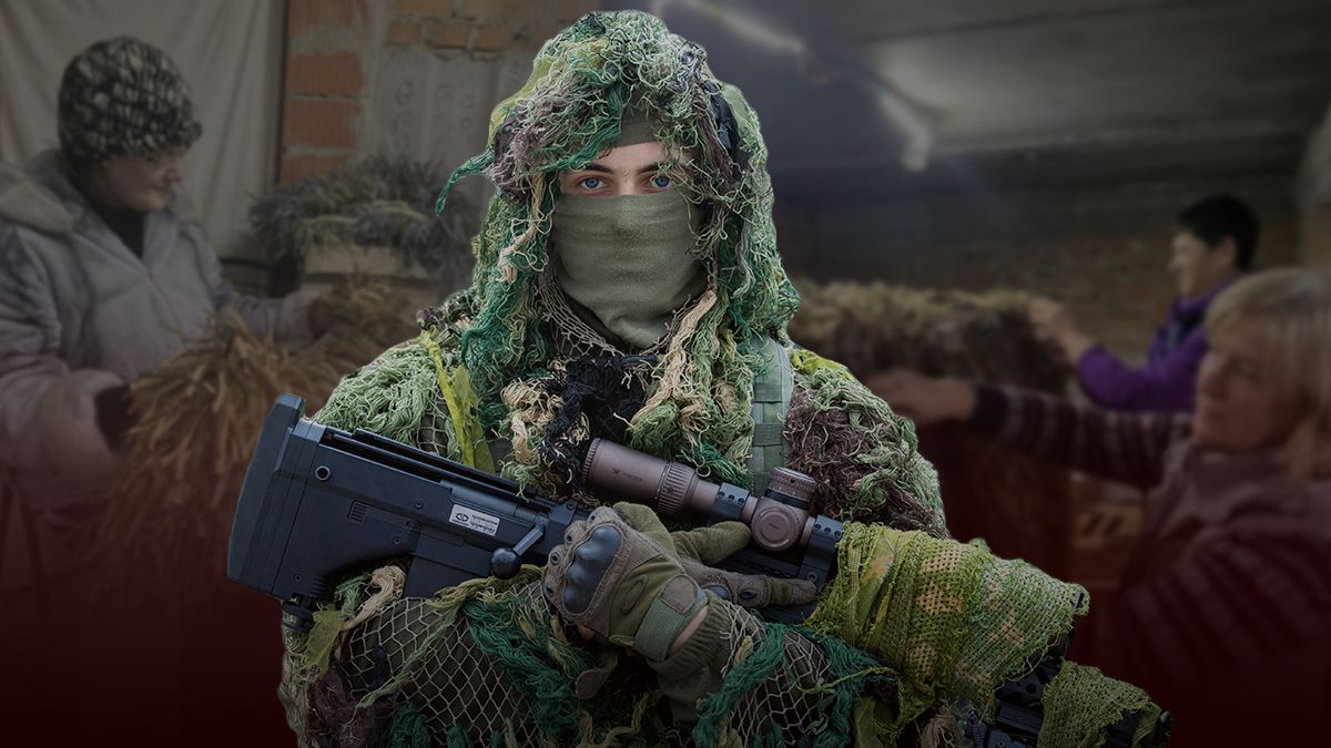 Як Бучанські мавки створюють маскування для бійців ЗСУ Як Бучанські мавки створюють маскування для бійців ЗСУ