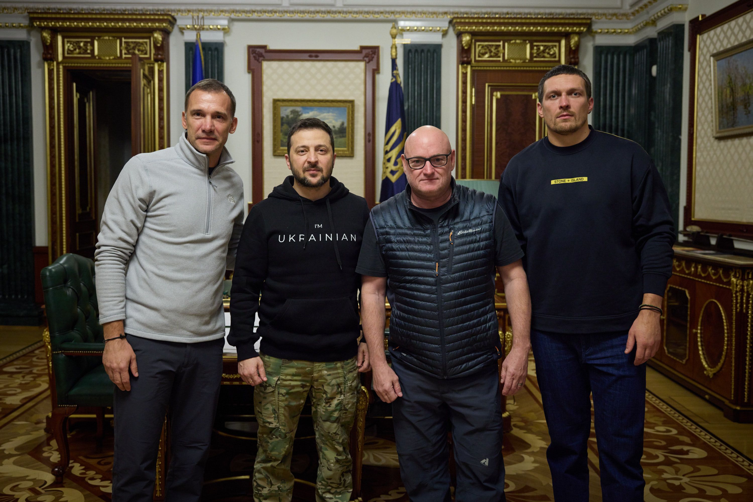 Андрій Шевченко Волдимир Зеленський, Скотт Келлі та Олександр Усик