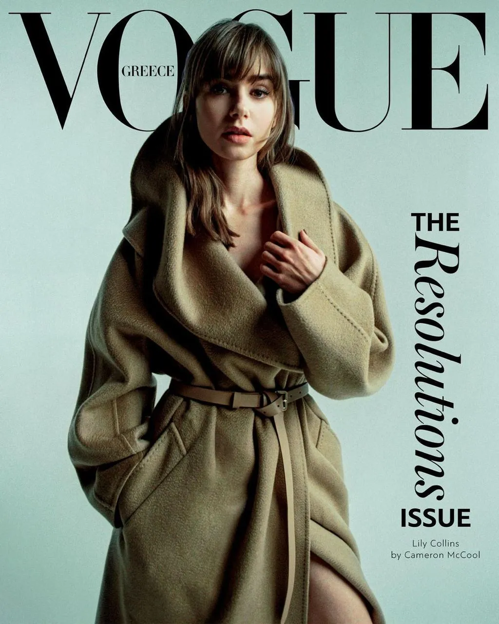 Лили Коллинз снялась для греческого глянца Vogue