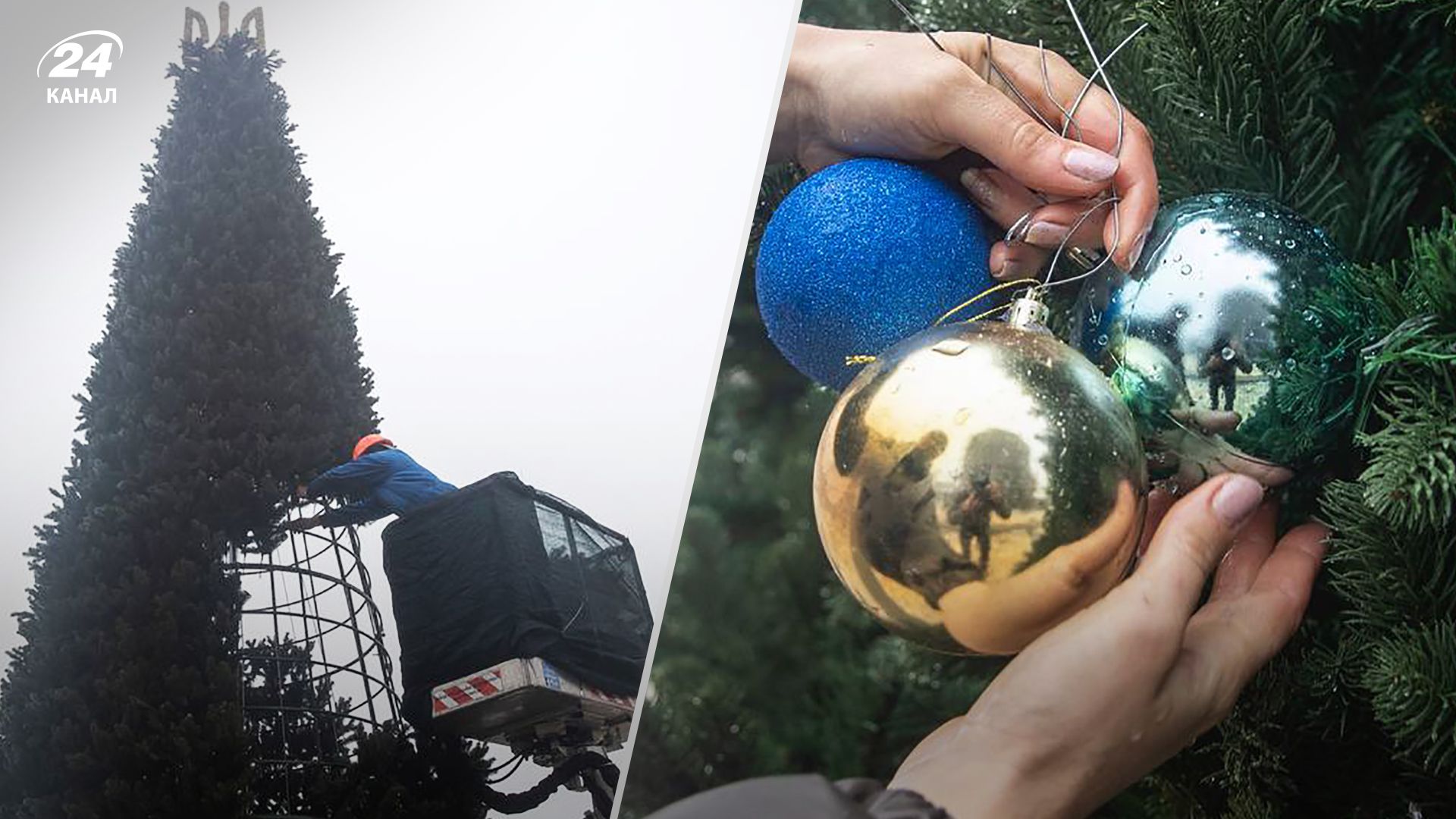 У Києві почали монтувати новорічну ялинку на Софійській площі: ЗМІ показали перші кадри - 24 Канал У Києві почали монтувати новорічну ялинку на Софійській площі: ЗМІ показали перші кадри - 24 Канал