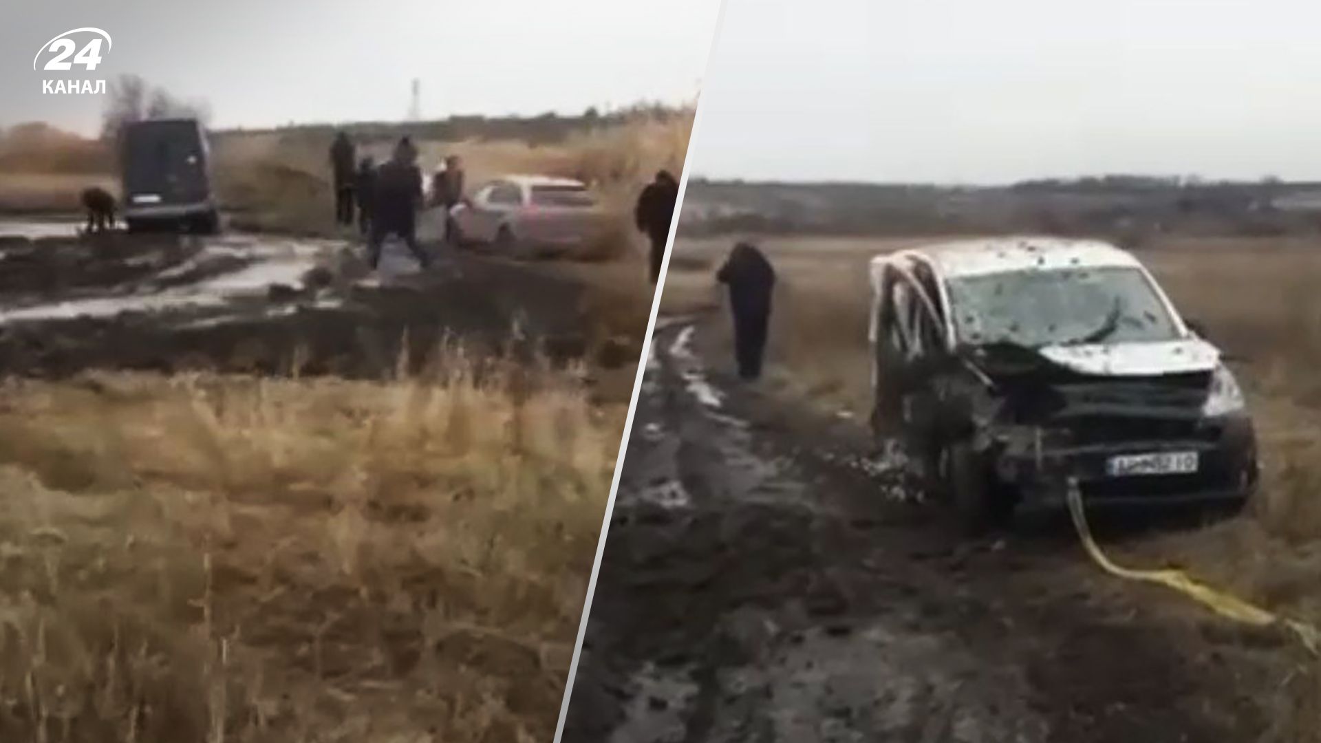 Росіяни розстріляли колону машин, які виїжджали через КПП у Василівці - відео, які шокують