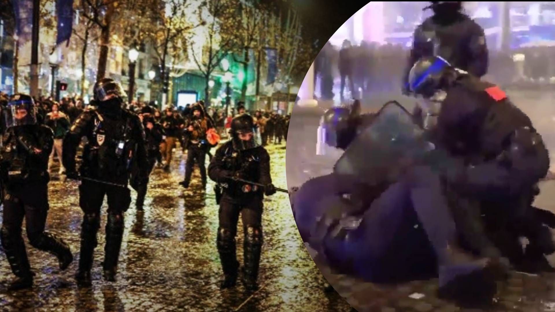 Стычки между болельщиками и полицией