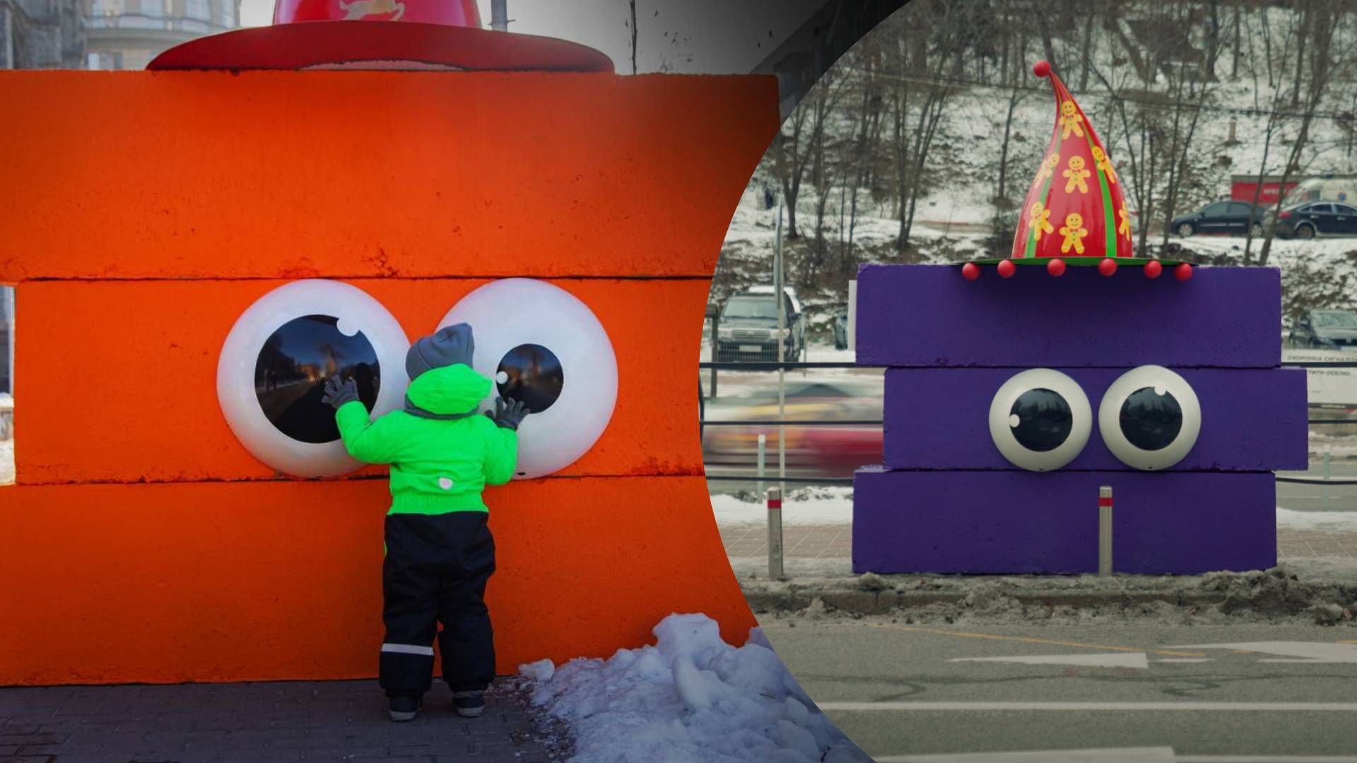 у Києві блоки від блокпостів перетворили на казкових персонажів у Києві блоки від блокпостів перетворили на казкових персонажів