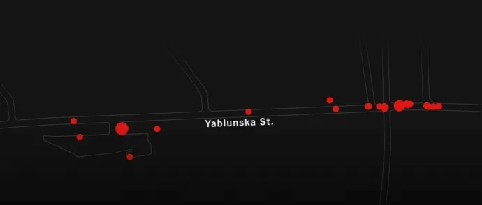 Места обнаружения тел Места обнаружения тел