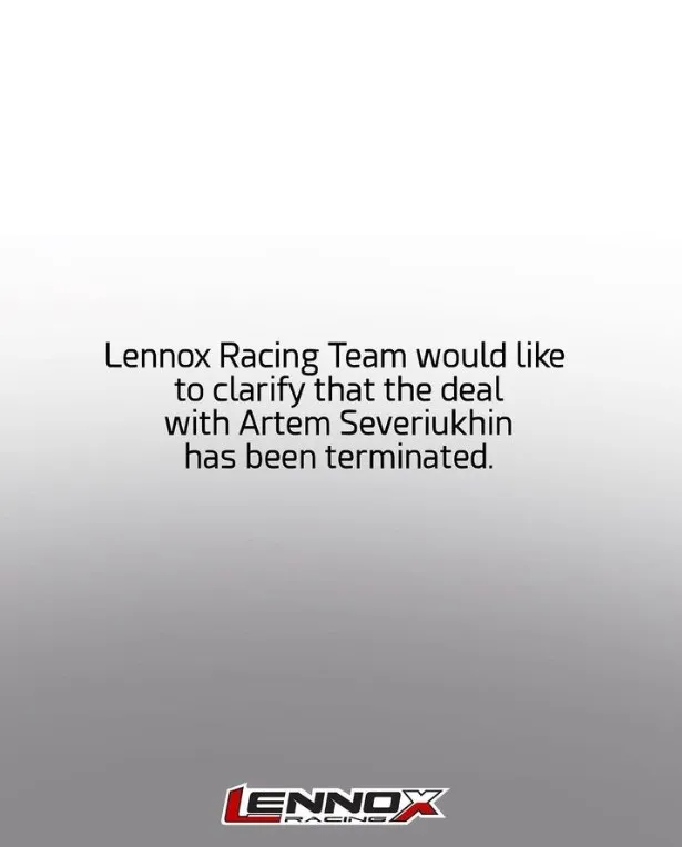 Lennox Racing розірвала угоду з росіянином Lennox Racing розірвала угоду з росіянином