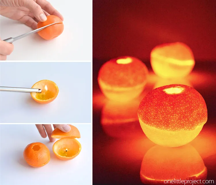 Свеча из мандарина Свеча из мандарина