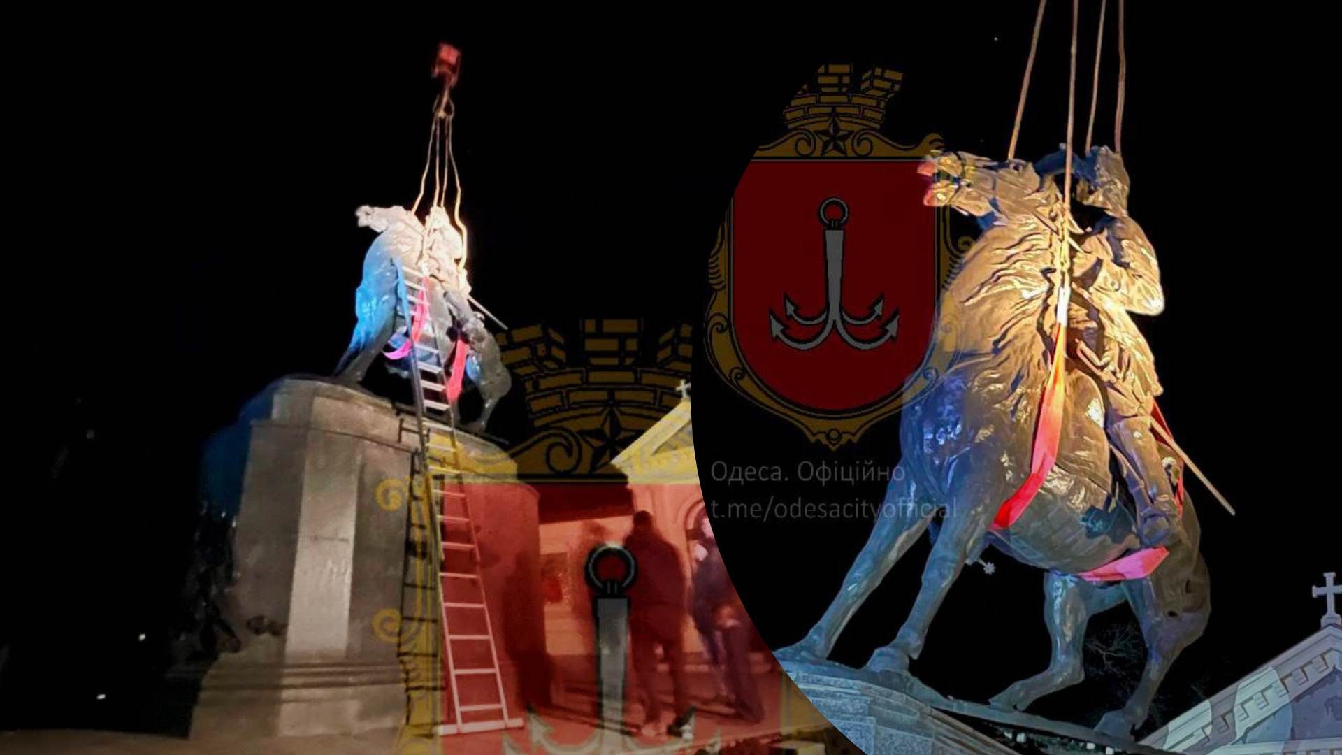 В Одесі знесли пам'ятник Суворову 28 грудня 2022 - фото й відео В Одесі знесли пам'ятник Суворову 28 грудня 2022 - фото й відео