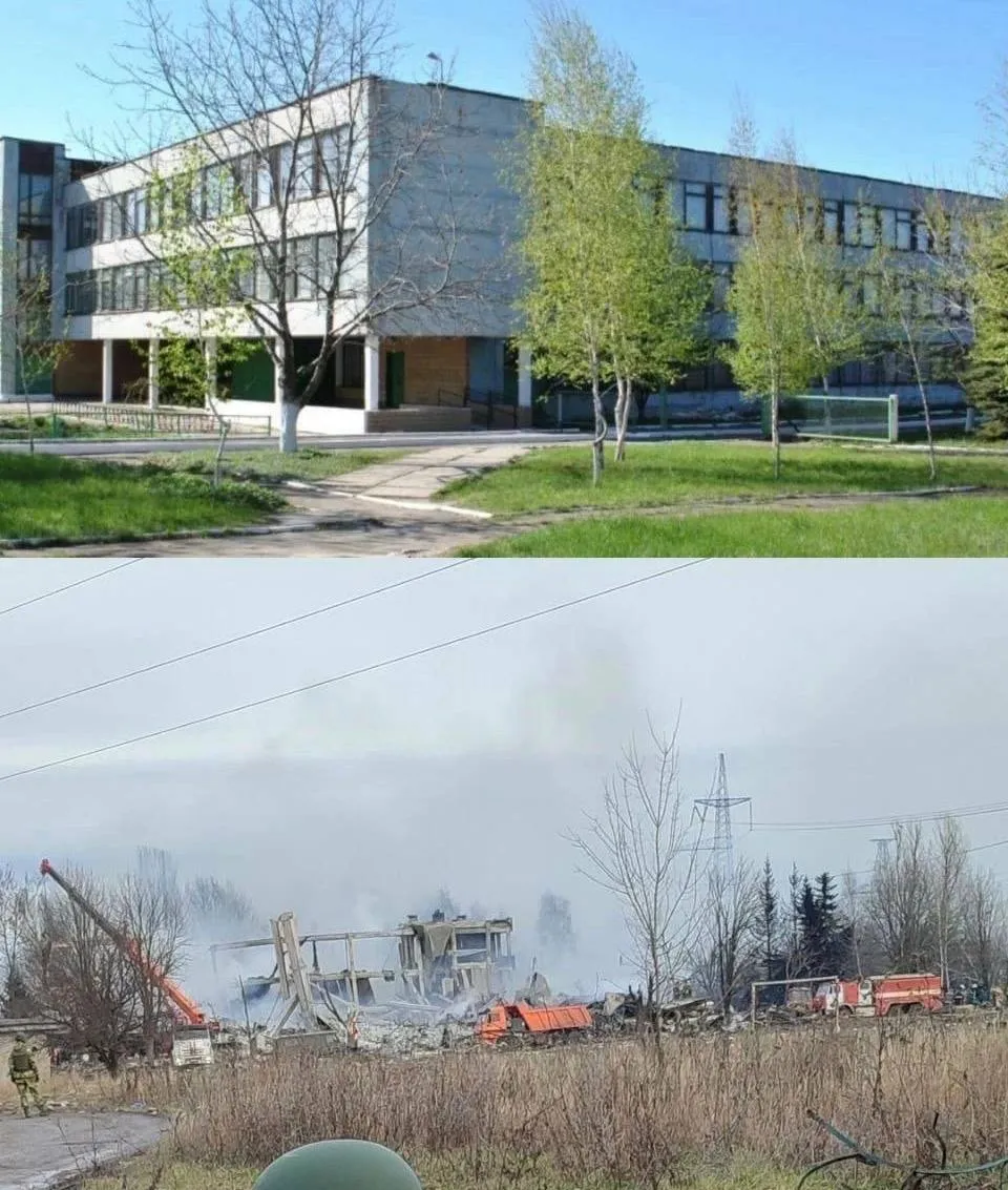 Училище в Макеевке до и после Нового года Училище в Макеевке до и после Нового года